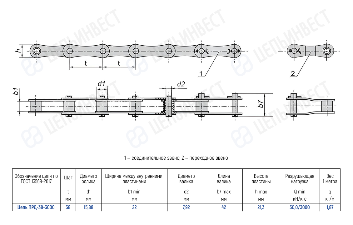 Цепь ПРД-38-3000