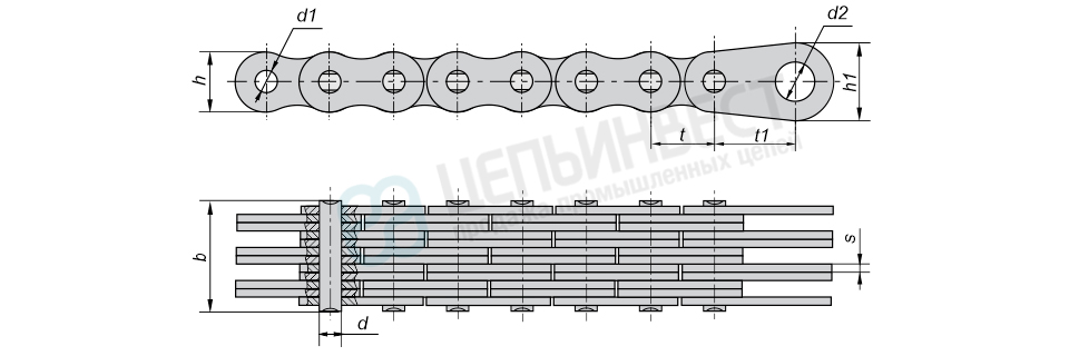 Цепь П-50,8-710-2-3