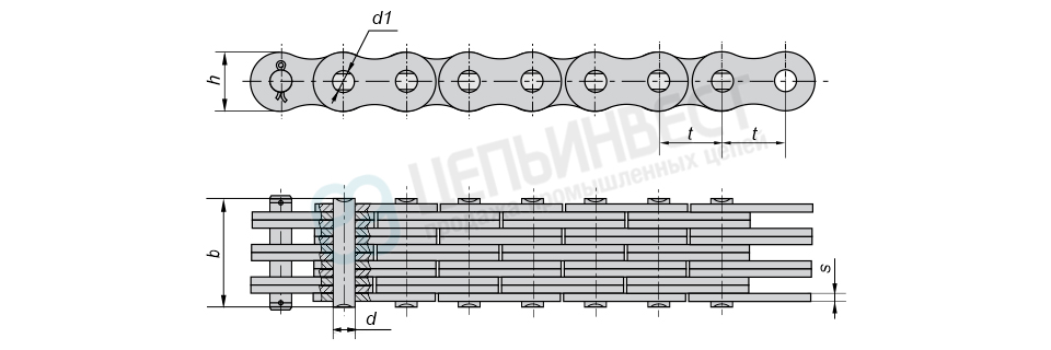 Цепь П-50,8-710-3-3