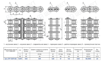 Цепь 3ПР-15,875-68,1