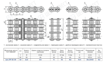 Цепь 3ПР-38,1-381