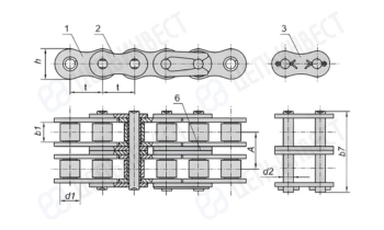 цепи Двухрядные (2ПР) 1 часть
